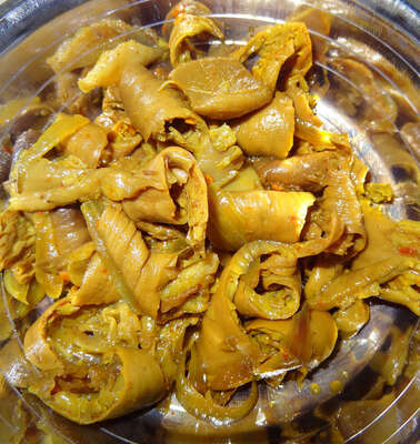 Ein Bild des indischen Gerichts Bounsa Bhaja.