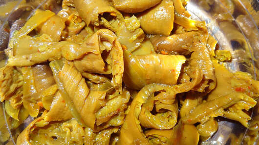 Ein Bild des indischen Gerichts Bounsa Bhaja.