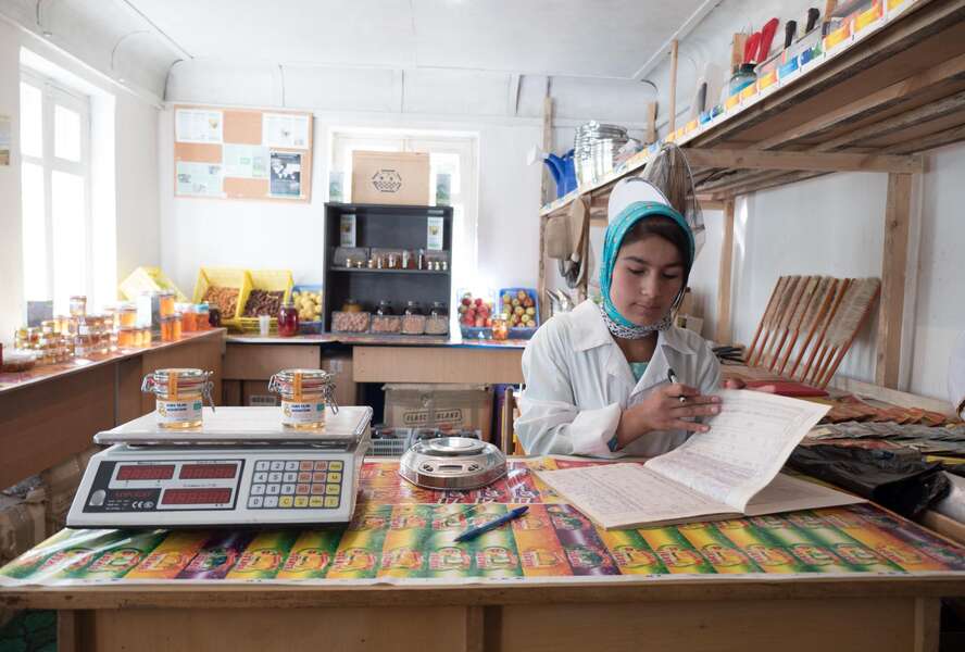 Honigproduktion im Zerafshan Tal Honey production in Zarafshan Valley, Tadzhikistan