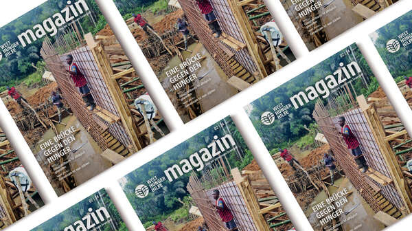 Cover-Collage des Magazins der Welthungerhilfe, Ausgabe 2/2024