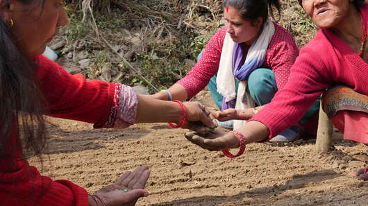 Frauen bei einem Workshop zum Thema Landwirtschaft, Nepal, 2018.