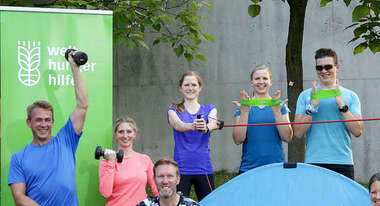 Workout mit dem Original Bootcamp in den Bonner Rheinauen.