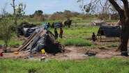 Provisorische Unterkunft in Lamego, Mosambik