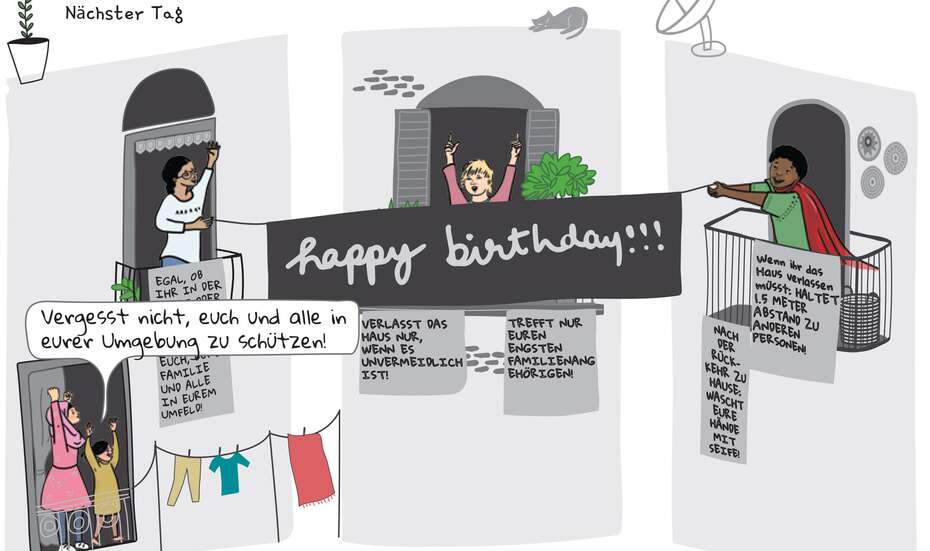Szene aus dem Comic "Keine Chance für Corona"