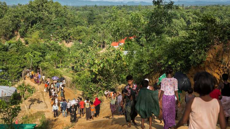 Rohingya Flüchtlinge bei Hakim Para in Cox's Bazar