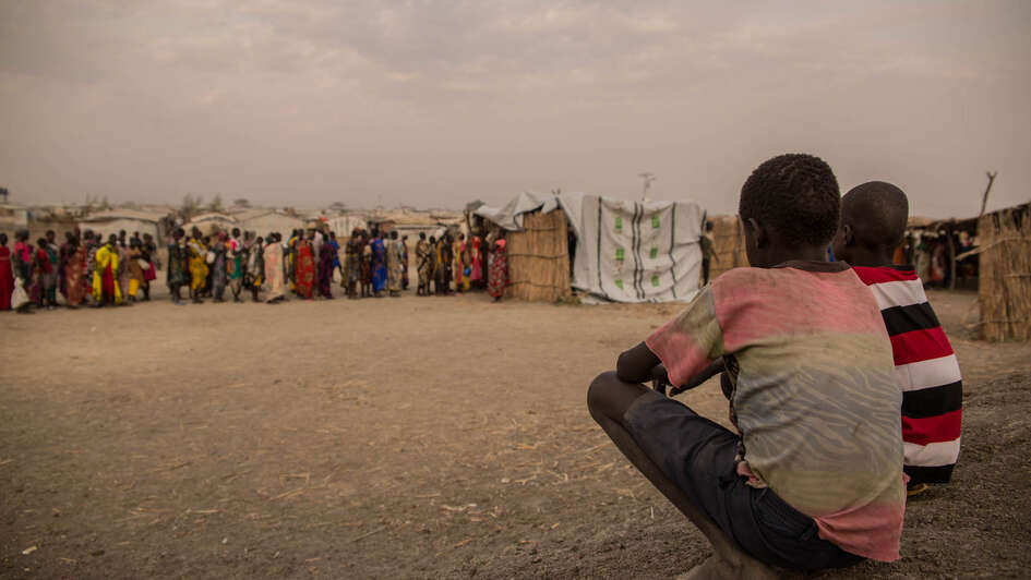 Ankunft der Schutzsuchenden im Flüchtlingscamp Bentiu, Südsudan.