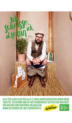 2017 Goldeimer Poster, ich scheisse also bin ich Welthungerhilfe Goldeimer Poster 2017