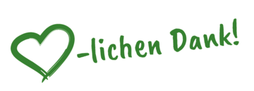 Regelmäßige Spende: Grafik des Schriftzugs "Herzlichen Dank" in grün, wobei das "Herz" gezeichnet ist