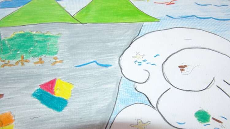 Kinderzeichnung vom Tsunami 2004