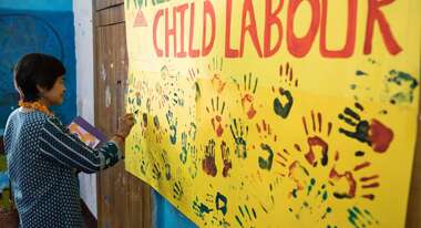 Indien-Direktorin ILO in Neu Delhi am Welttag gegen Kinderarbeit, 2017.