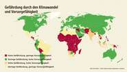 Grafik: Gefährdung von Staaten durch den Klimawandel und ihre Vorsorgefähigkeit 