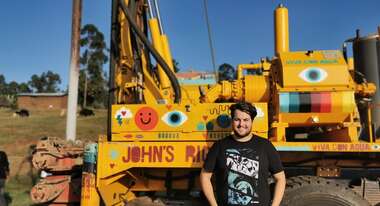 Fabian Jauss auf einer Projektreise mit Viva con Agua in Äthiopien.
