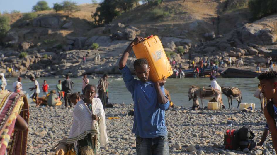 Flüchtlinge aus der äthiopischen Region Tigray im Sudan.