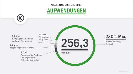 Diagramm zu den Aufwendungen der Welthungerhilfe aus dem Jahresbericht 2017.