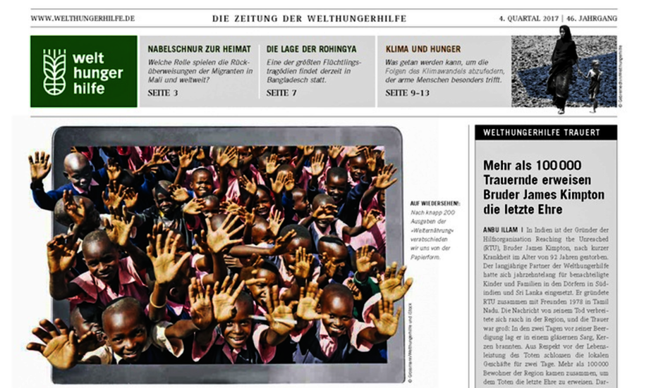 Cover Welternährung 4. Quartal 2017.