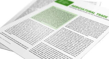 Titel page of the position paper on rural development: Agricultural trade