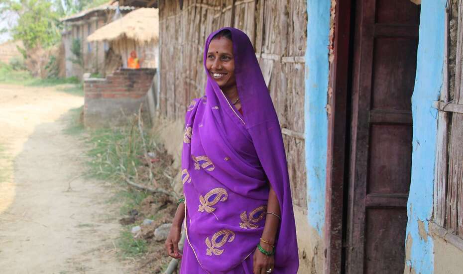 Landwirtin Rekha Devi Sharma in Malhaniya im Siraha Distrikt (Nepal).