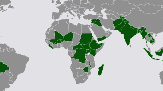 Abbild der interaktiven Länderkarte auf der Welthungerhilfe-Website. 