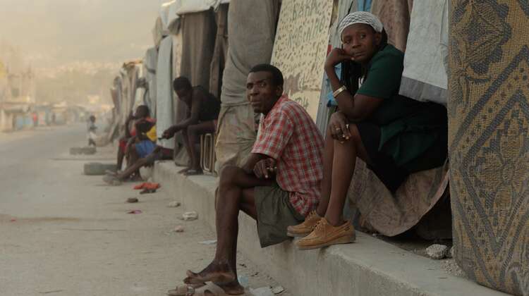 Flüchtling in einem Camp