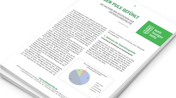 Titelseite: Auf den Puls gefühlt. Die Haltung der Deutschen zur Entwicklungspolitik 