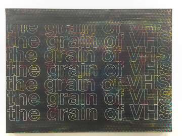 Acryl, Lack, Pigment, Scotchlite, Lasergravur auf Leinwand von Johannes Wohnseifer: The Grain of VHS, 2018