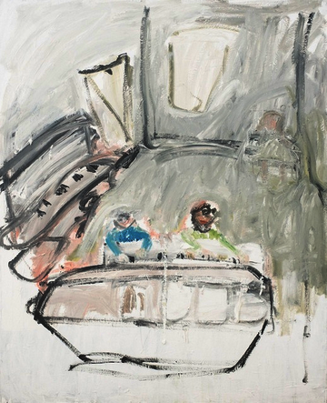 Acryl/Gesso auf Leinwand von Chris Newman