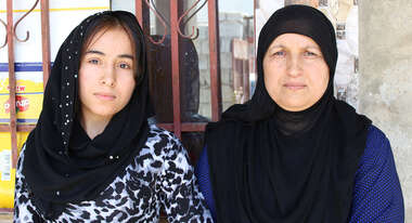 Mariam Khaled Mohammad und ihre Tochter Amira.