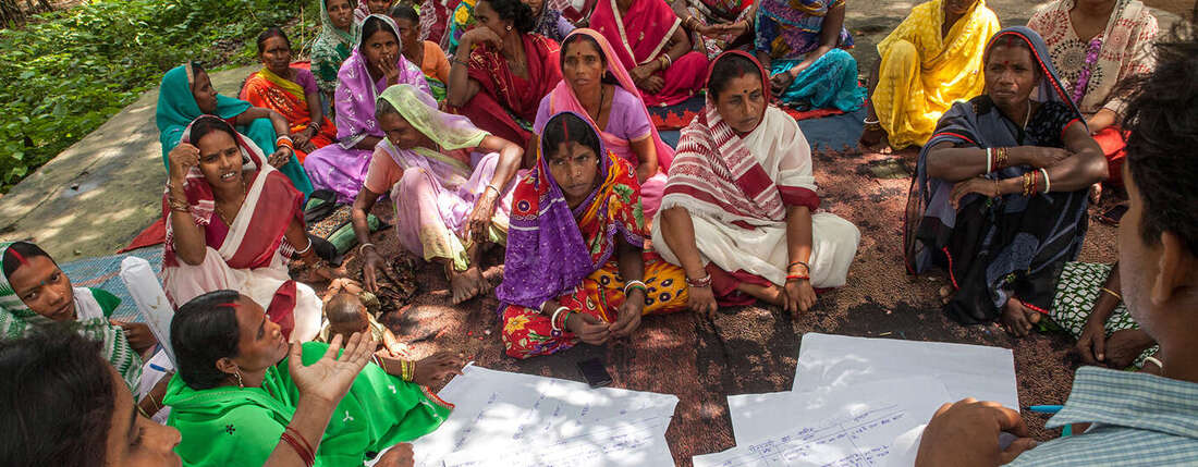 Frauengruppe der Women's Federation in Jharkand, Indien