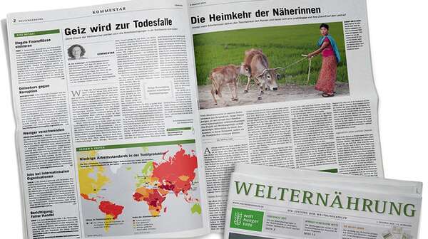 Zeitung: Welternährung Ausgabe 2/2014.