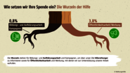 Grafik: Wie setzen wir Ihre Spende ein? Die Wurzeln der Hilfe.