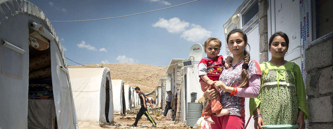 Familie im Flüchtlingscamp