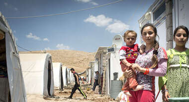 Familie im Flüchtlingscamp