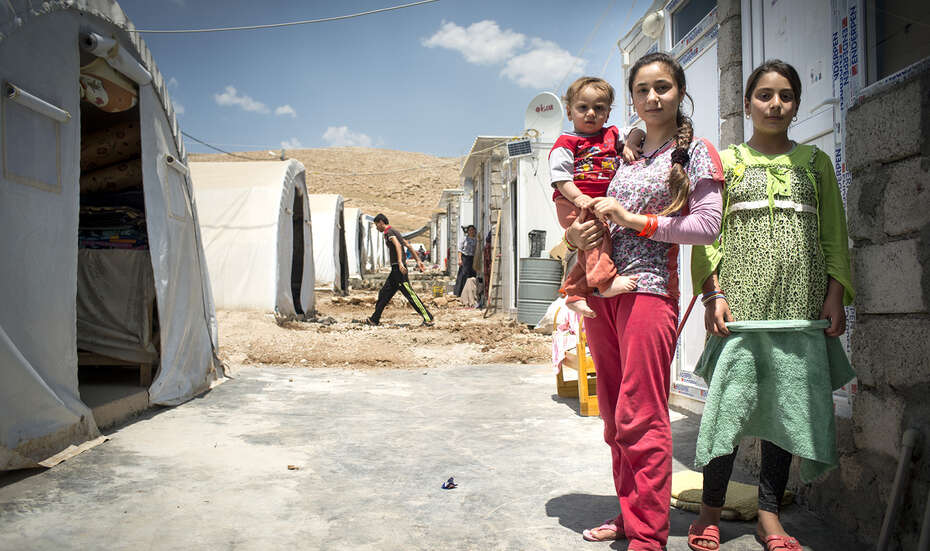 Familie im Flüchtlingscamp