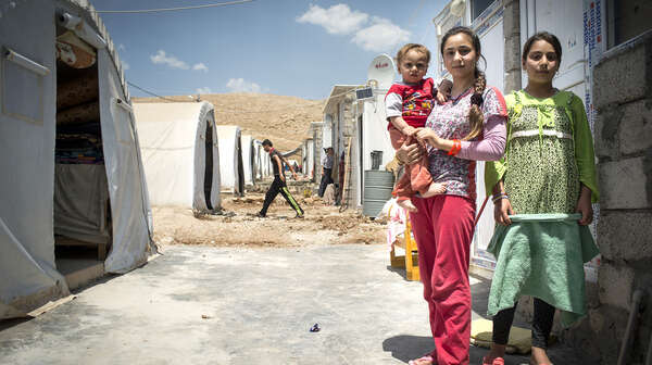 Familie im Flüchtlingscamp