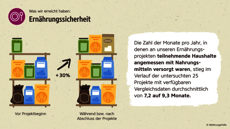 Wirkungsbericht der Welthungerhilfe: Grafik zur Ernährungssicherheit