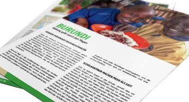 Projektblatt Burundi: Bildung geht durch den Magen