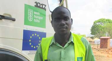 Moses Yokwe ist einer von 60 "Hygiene Promoters" im Bidibidi-Camp