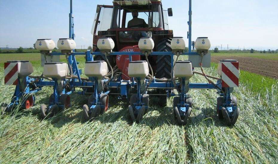 Maschine bei der Feldarbeit.